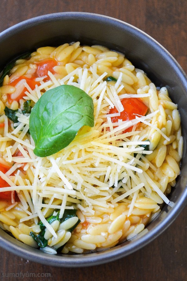 Spinach and Tomato Orzo