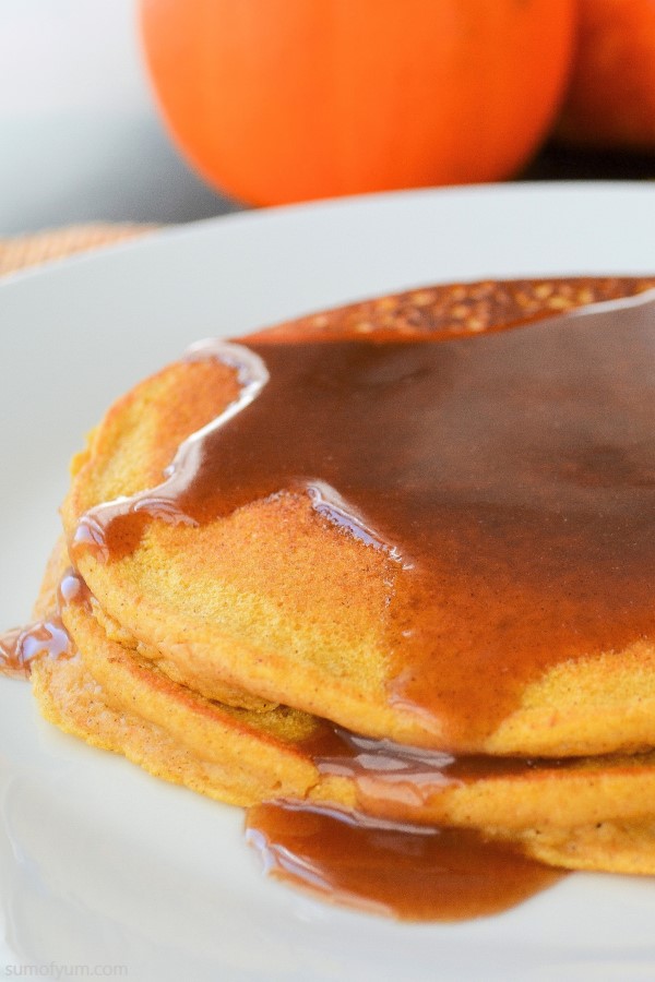 Pumpkin Pancakes with Cinnamon Honey Butter