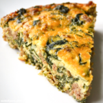 Crustless Quiche with Spinach, Goat Cheese and Turkey Sausage