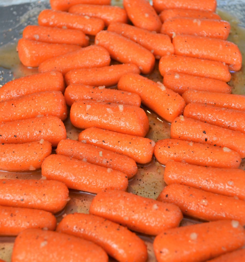 Carrots on baking sheet