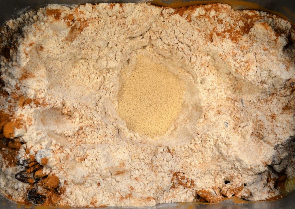 Ingredients in bread pan