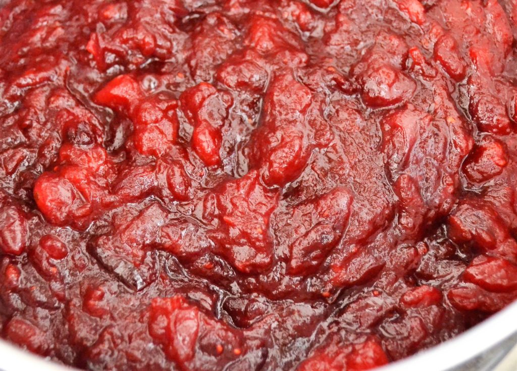 Fresh Cranberry Sauce in pot