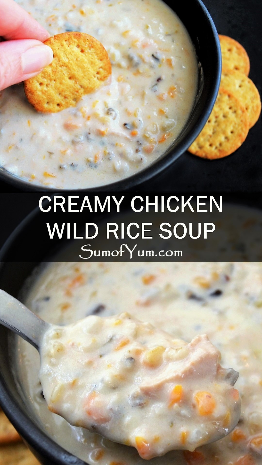 Slow Cooker Creamy Chicken Wild Rice Soup Recipe | SumofYum.com Slow Cooker Creamy Chicken Wild Rice Soup