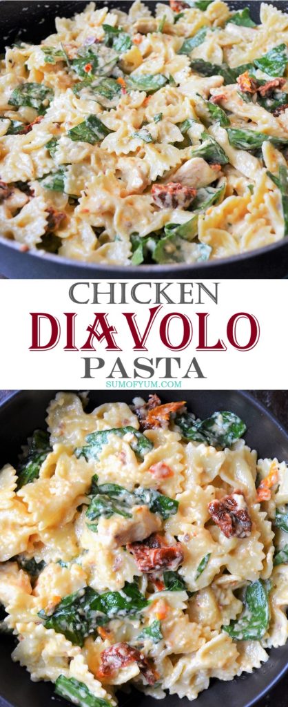 Creamy Chicken Diavolo Pasta Recipe - The Sum of Yum