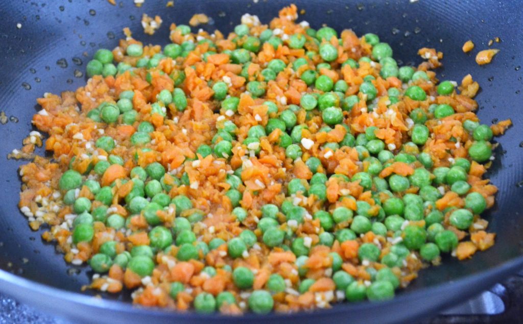 Peas and Carrots in Wok