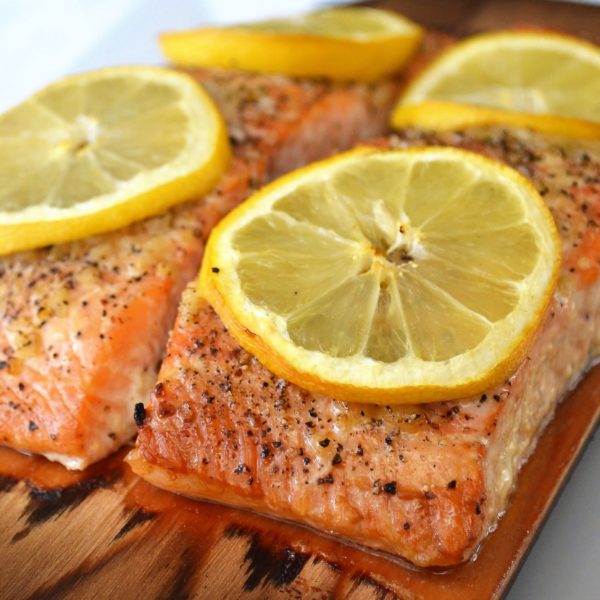 Grilled Lemon Garlic Cedar Plank Salmon Recipe Sum of Yum