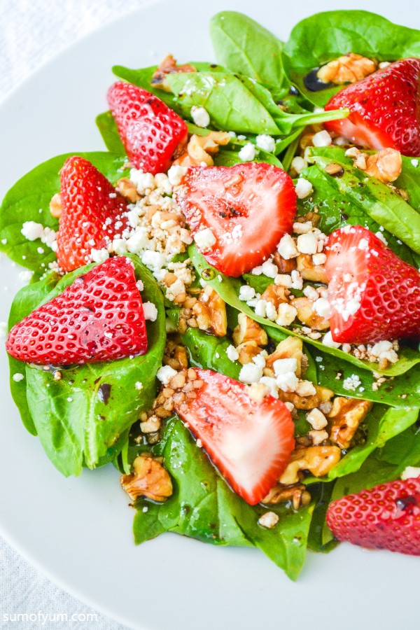 Strawberry Spinach Salad With Balsamic Vinaigrette Recipe - The Sum Of Yum