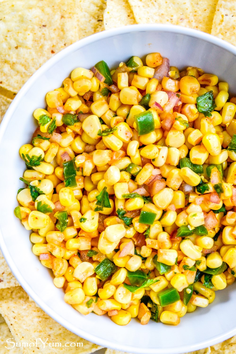 Chipotle Corn Salsa and chips 