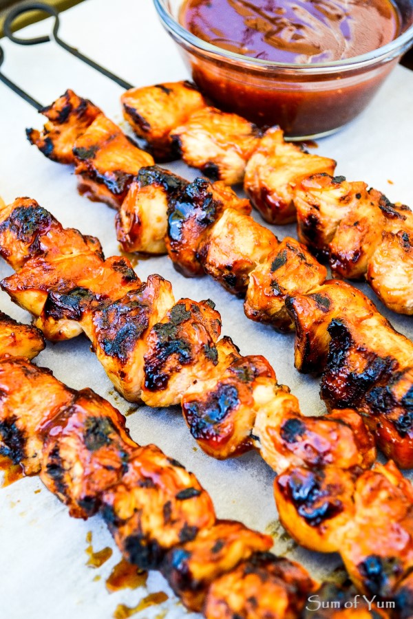 BBQ Chicken Skewers - Sum of Yum