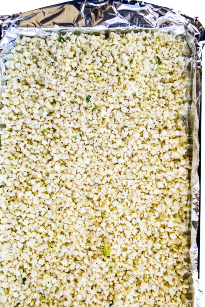 Sheet Pan Roasted Cauliflower Rice