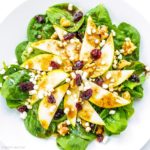 Spinach Pear Salad with Honey Balsamic Dressing