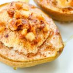 Baked Pears with Honey Walnut Goat Cheese 