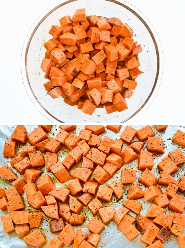Roasted Sweet Potatoes Process Shots