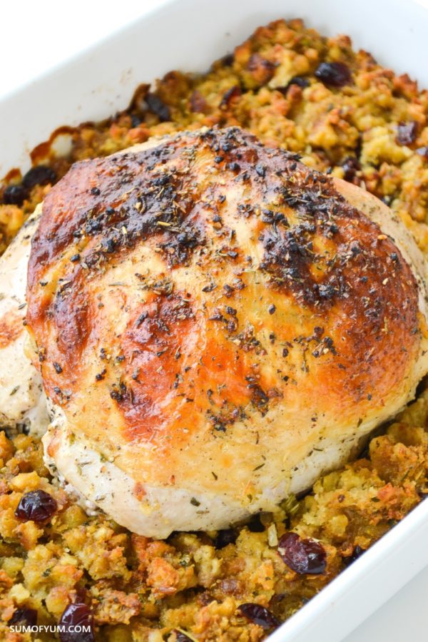Roasted Turkey Breast with Cranberry Stuffing - Sum of Yum