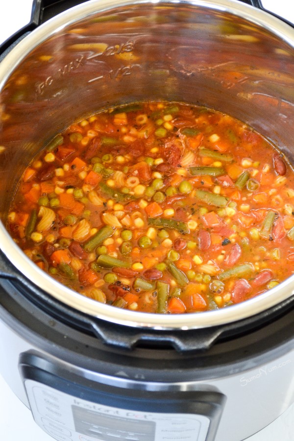 Vegetable Soup in Instant Pot - process shot