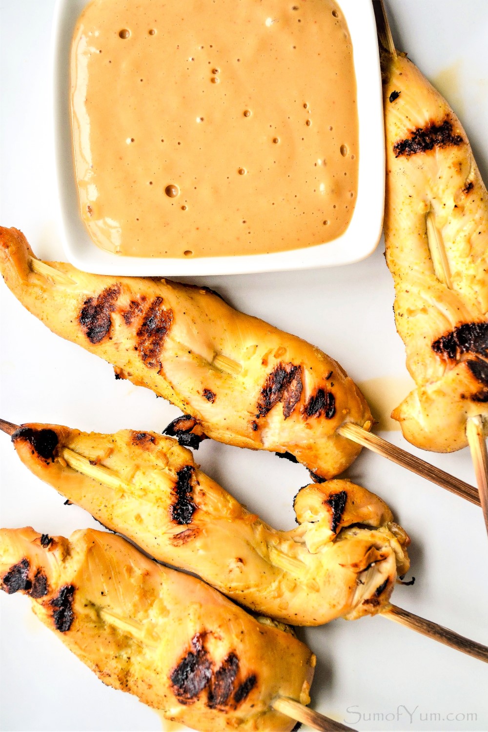 Grilled Chicken Satay Skewers with Peanut Dipping Sauce