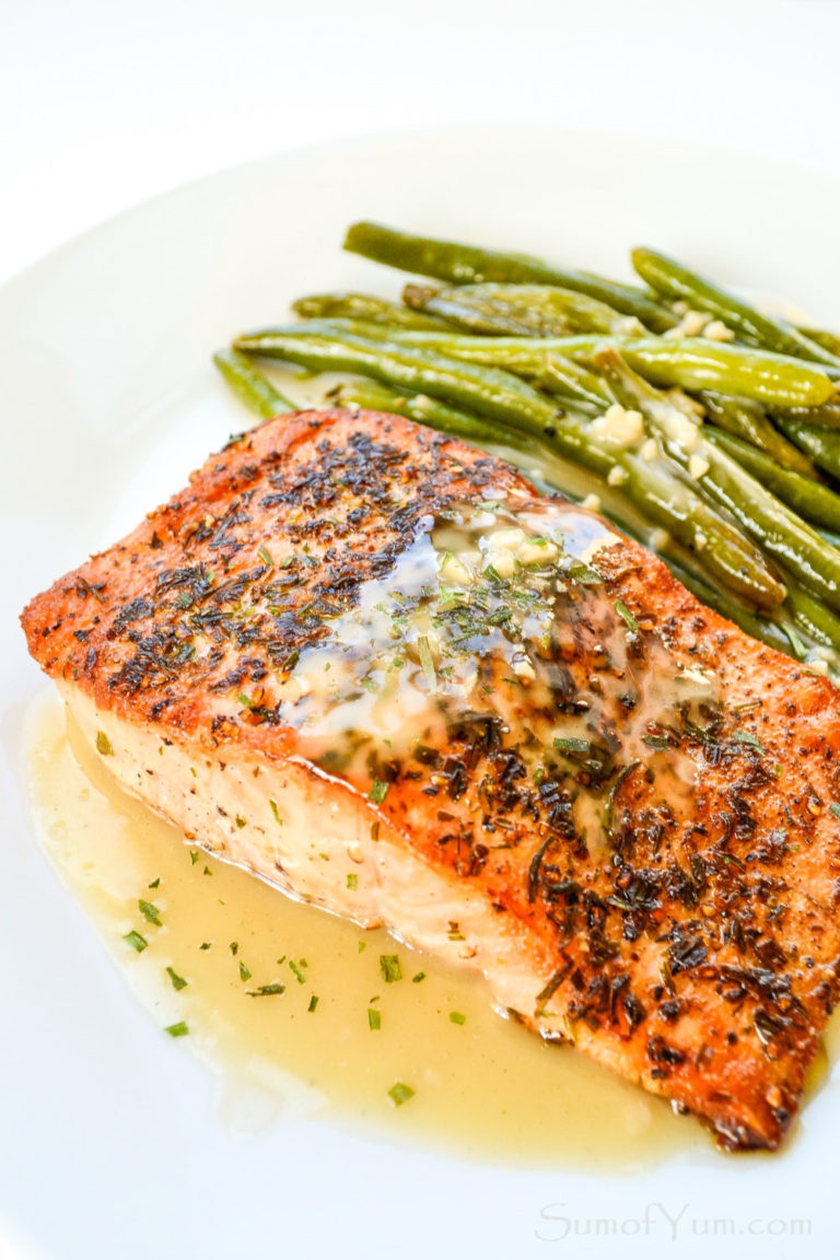 Pan Seared Salmon With Wine Butter Sauce Sum Of Yum