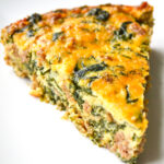 Crustless Quiche with spinach, goat cheese, and turkey sausage