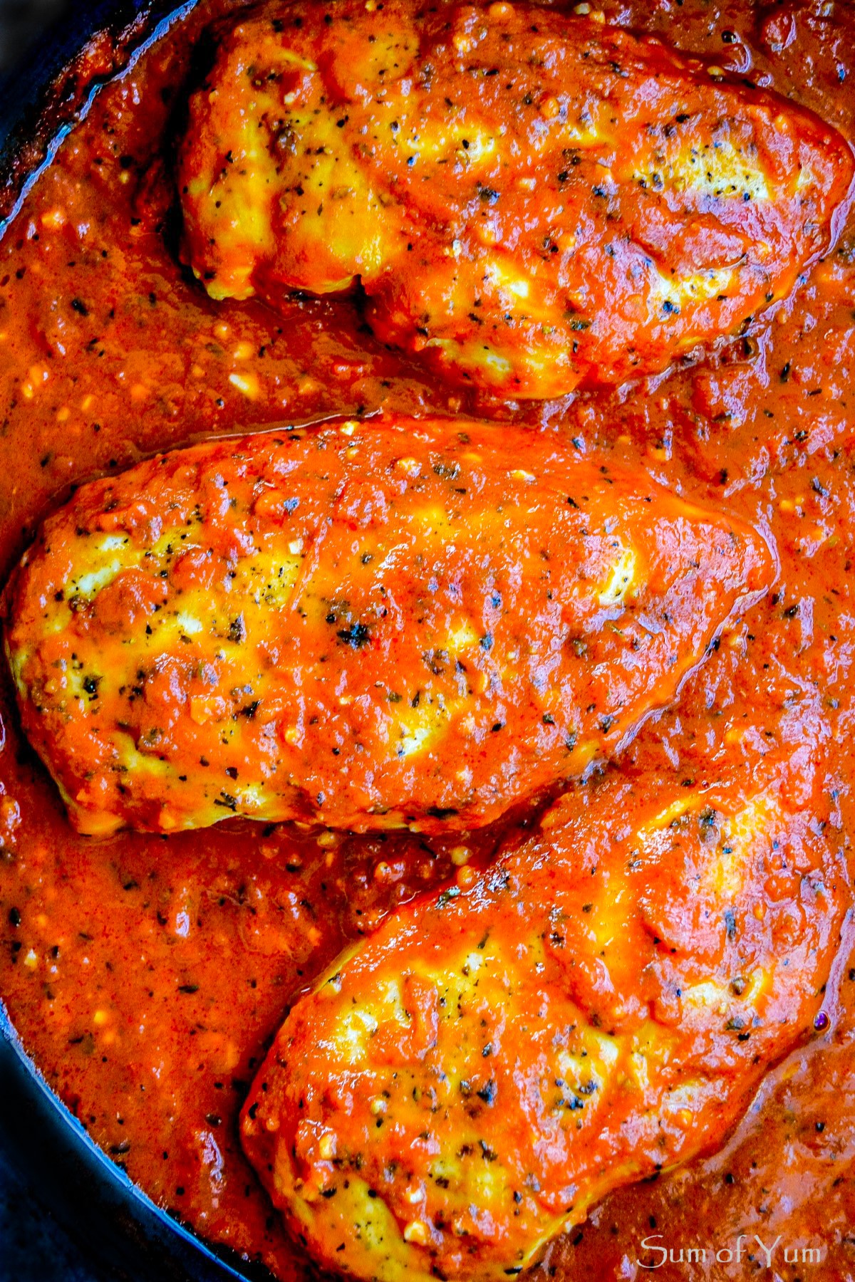 Skillet Chicken in Garlic Tomato Sauce Sum of Yum