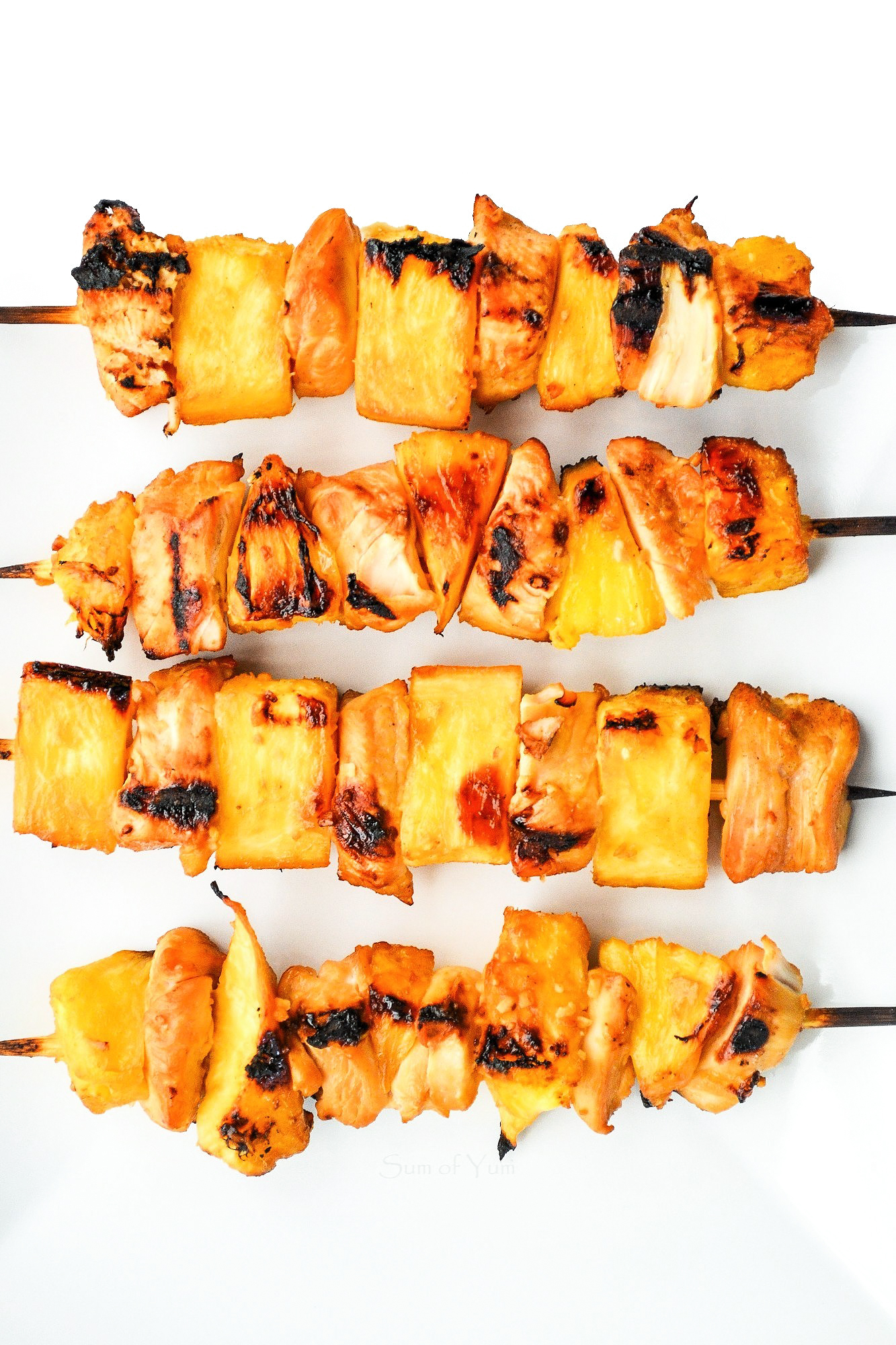 Grilled Hawaiian Pineapple Chicken Kabobs Recipe - SumofYum.com Grilled Pineapple Chicken Kabobs