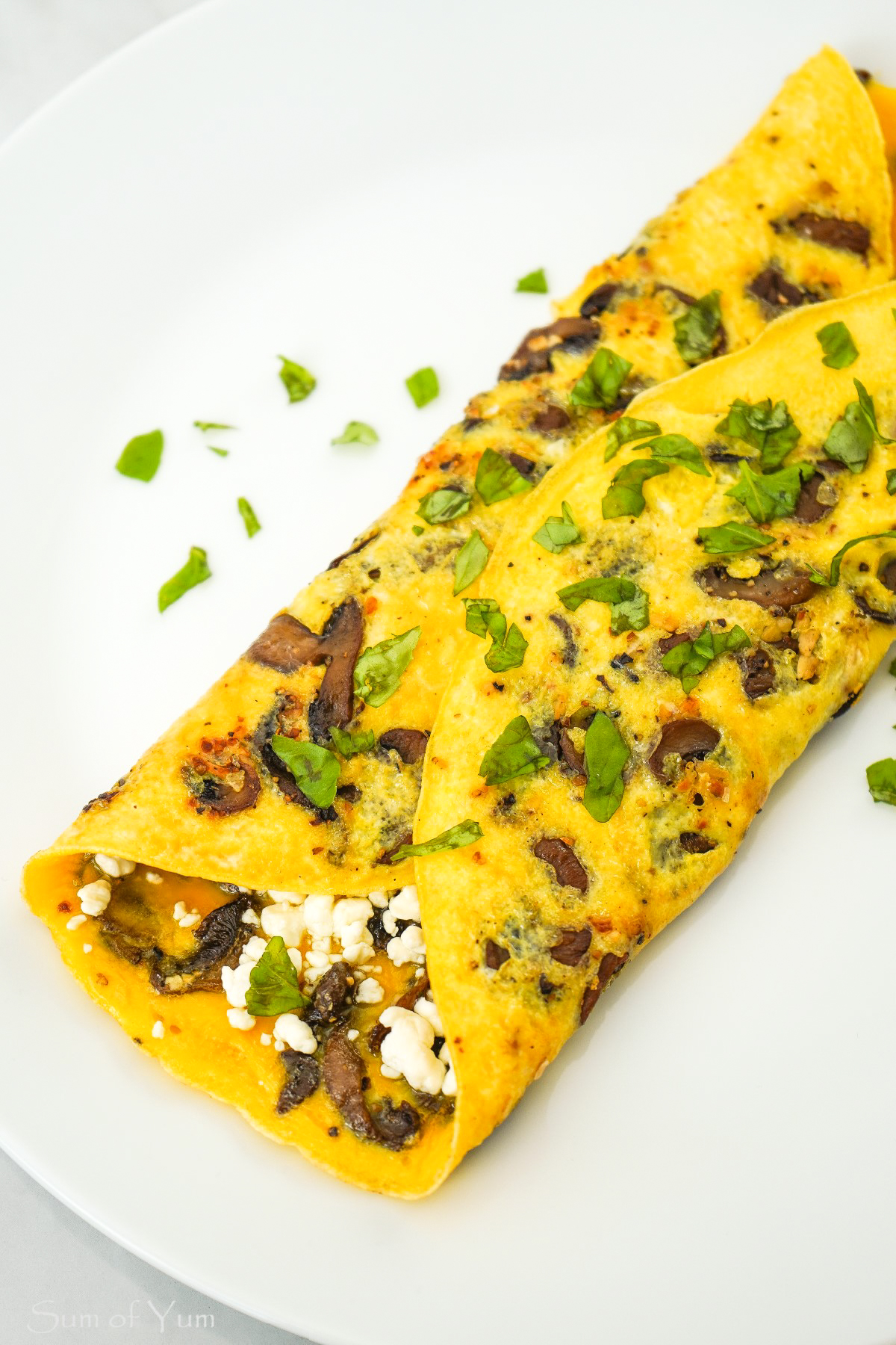 Mushroom Omelet with Goat Cheese