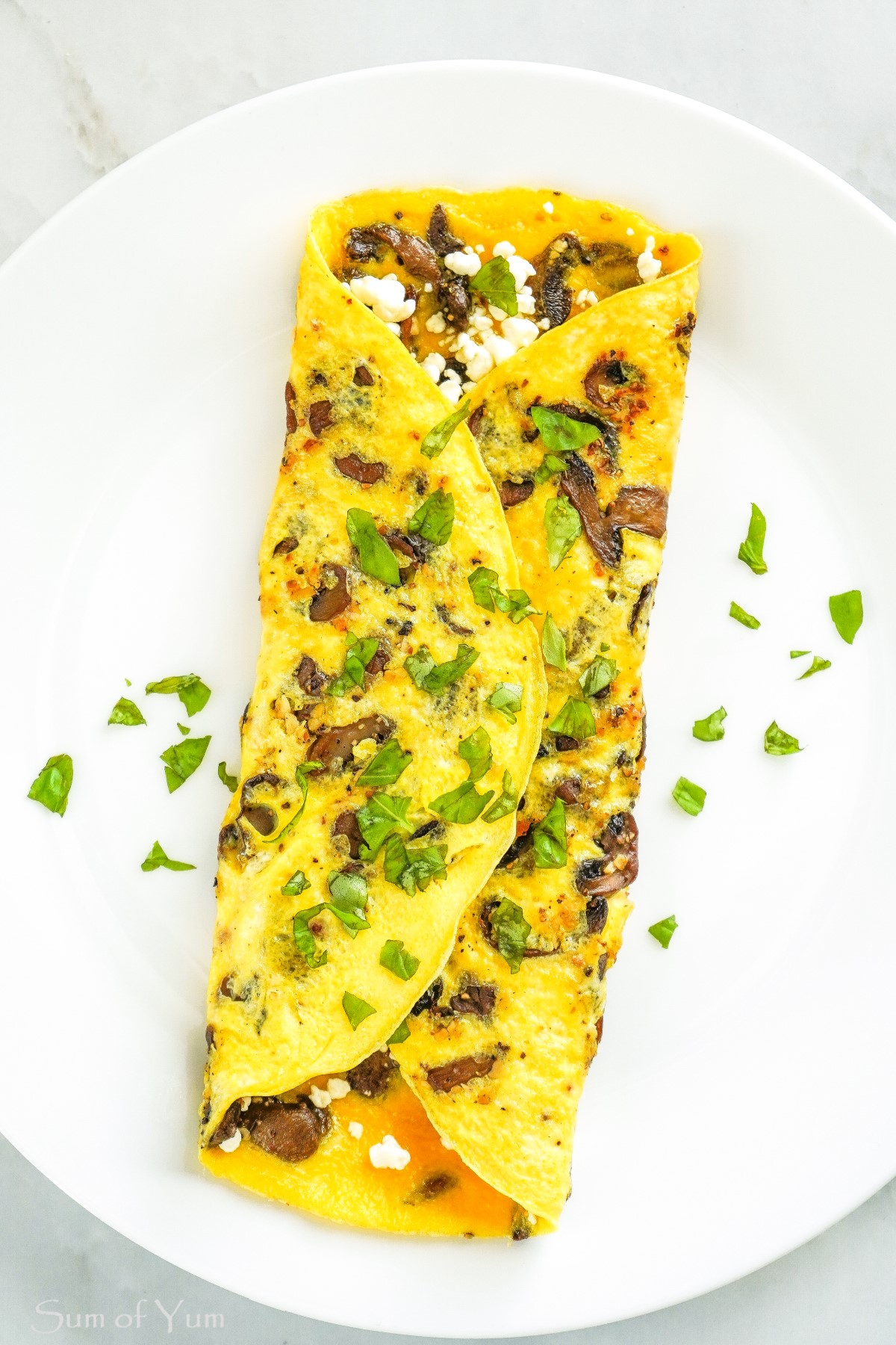 Mushroom Omelette with Goat Cheese