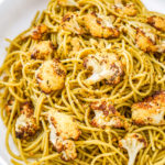 Roasted Cauliflower Pasta with Crispy Parmesan and Garlic Lemon Butter Sauce