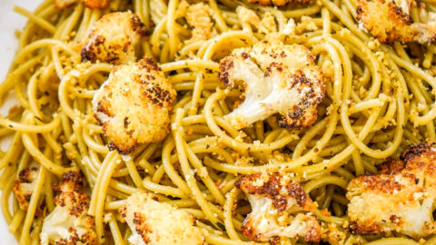 Roasted Cauliflower Pasta with Crispy Parmesan - Sum of Yum