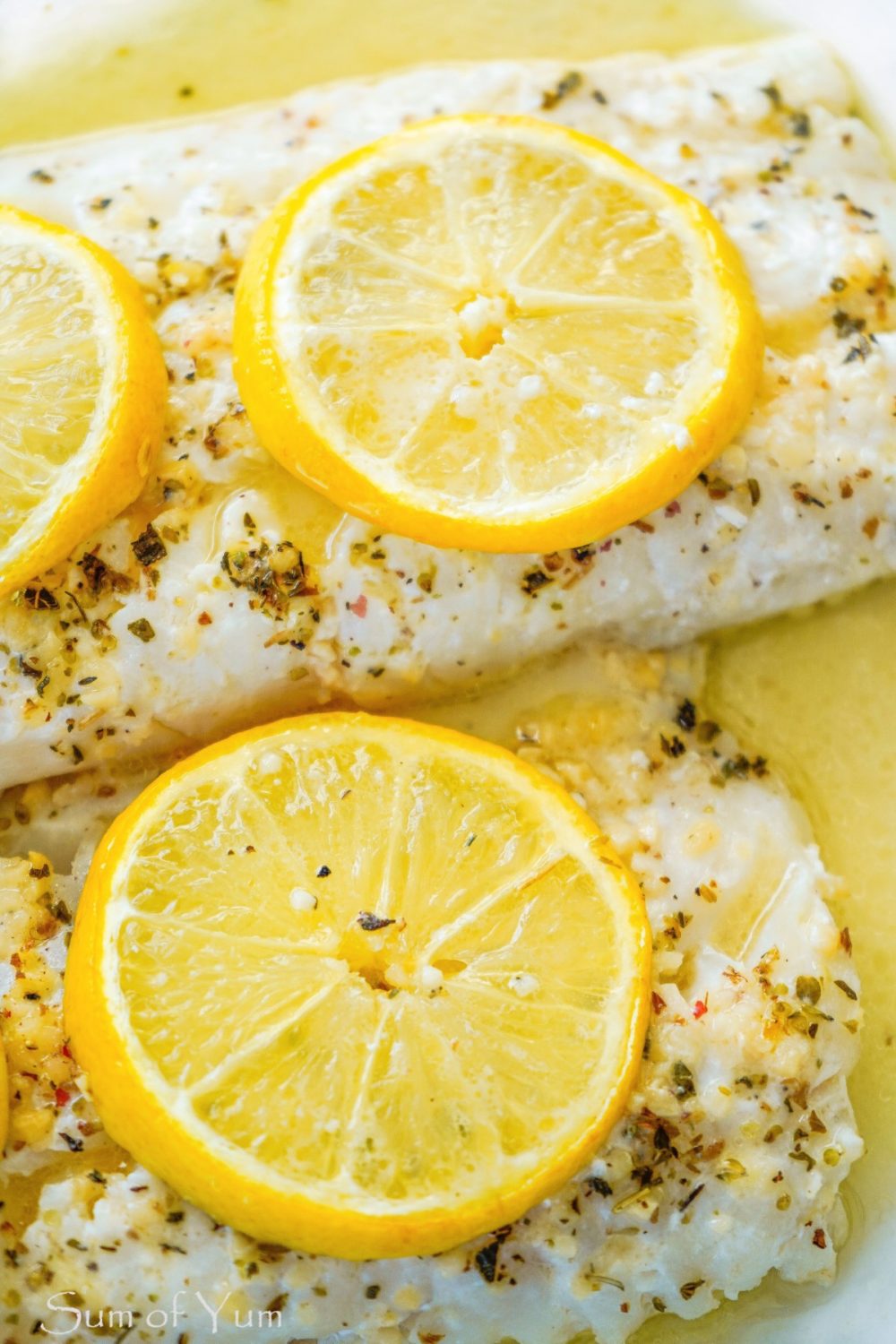 Baked Codfish with Garlic Lemon Butter