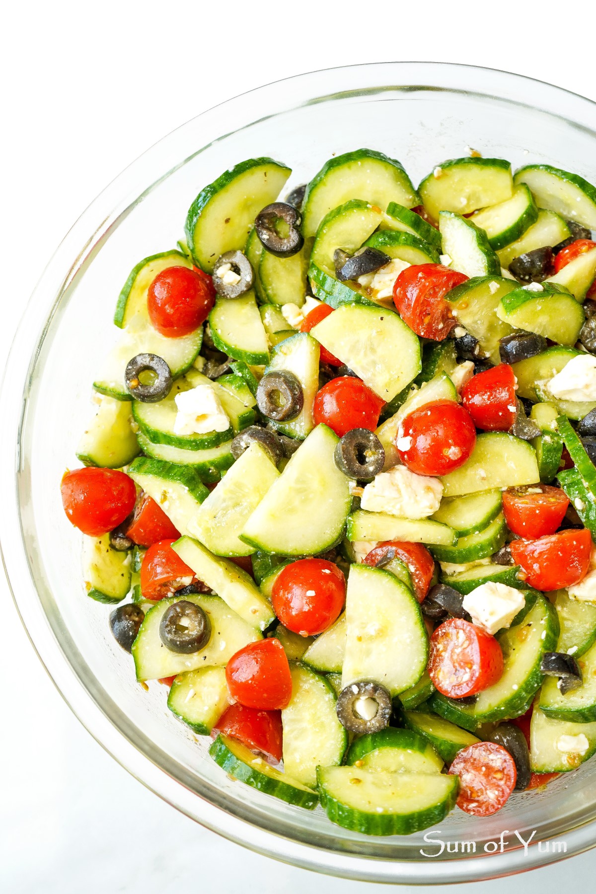 Greek Cucumber Salad with Homemade Greek Dressing