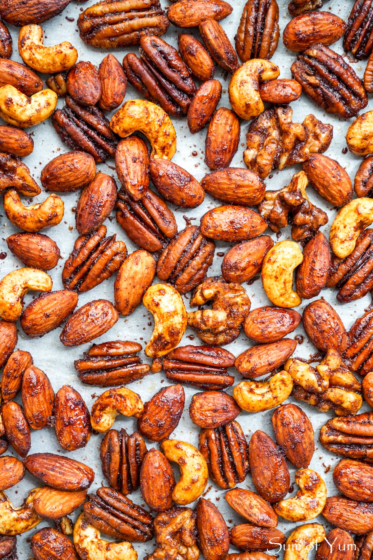 Spiced Rum Glazed Mixed Nuts 