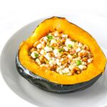 Stuffed Acorn Squash with Herb Walnut Goat Cheese