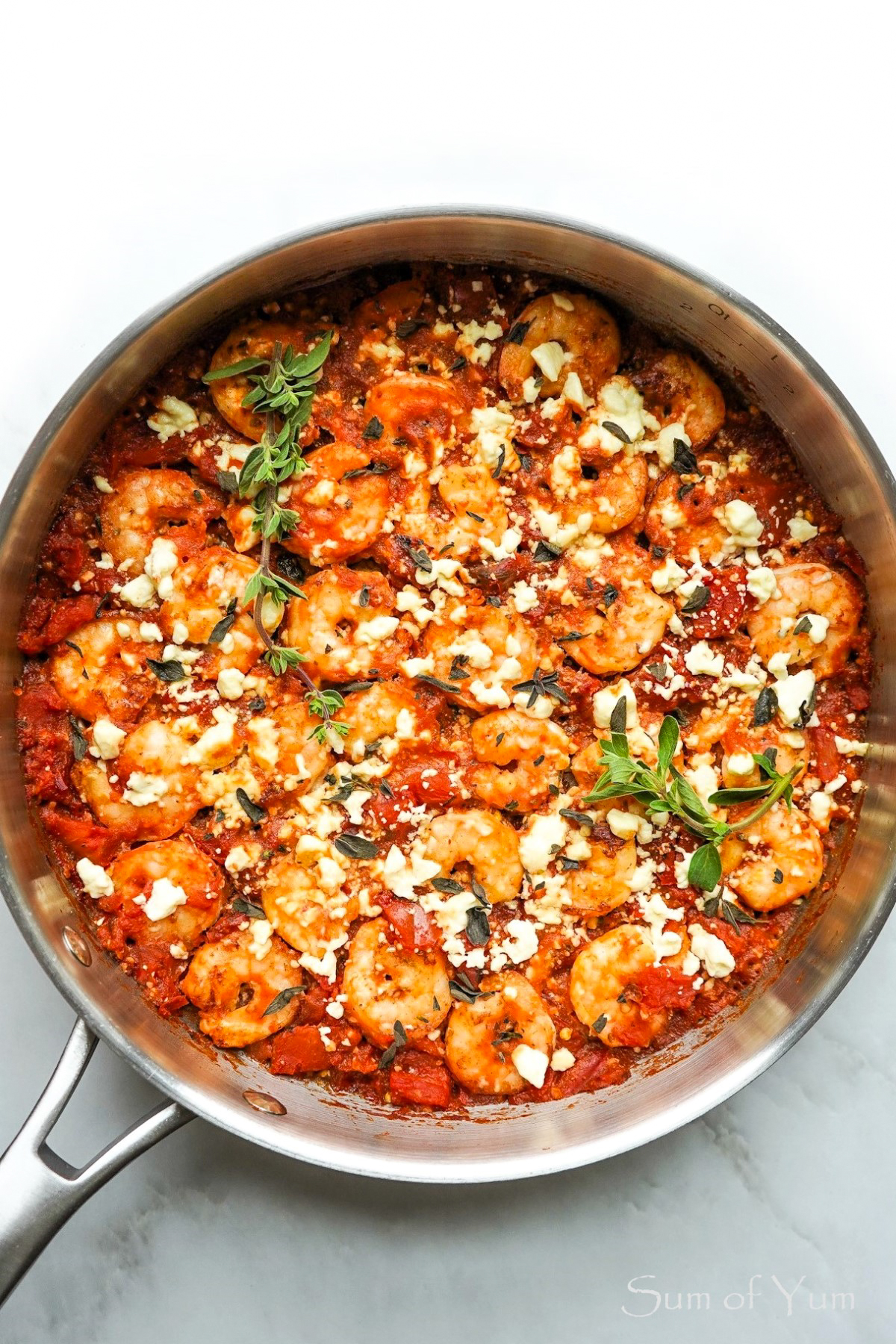 Greek Shrimp Saganaki with Tomatoes and Feta
