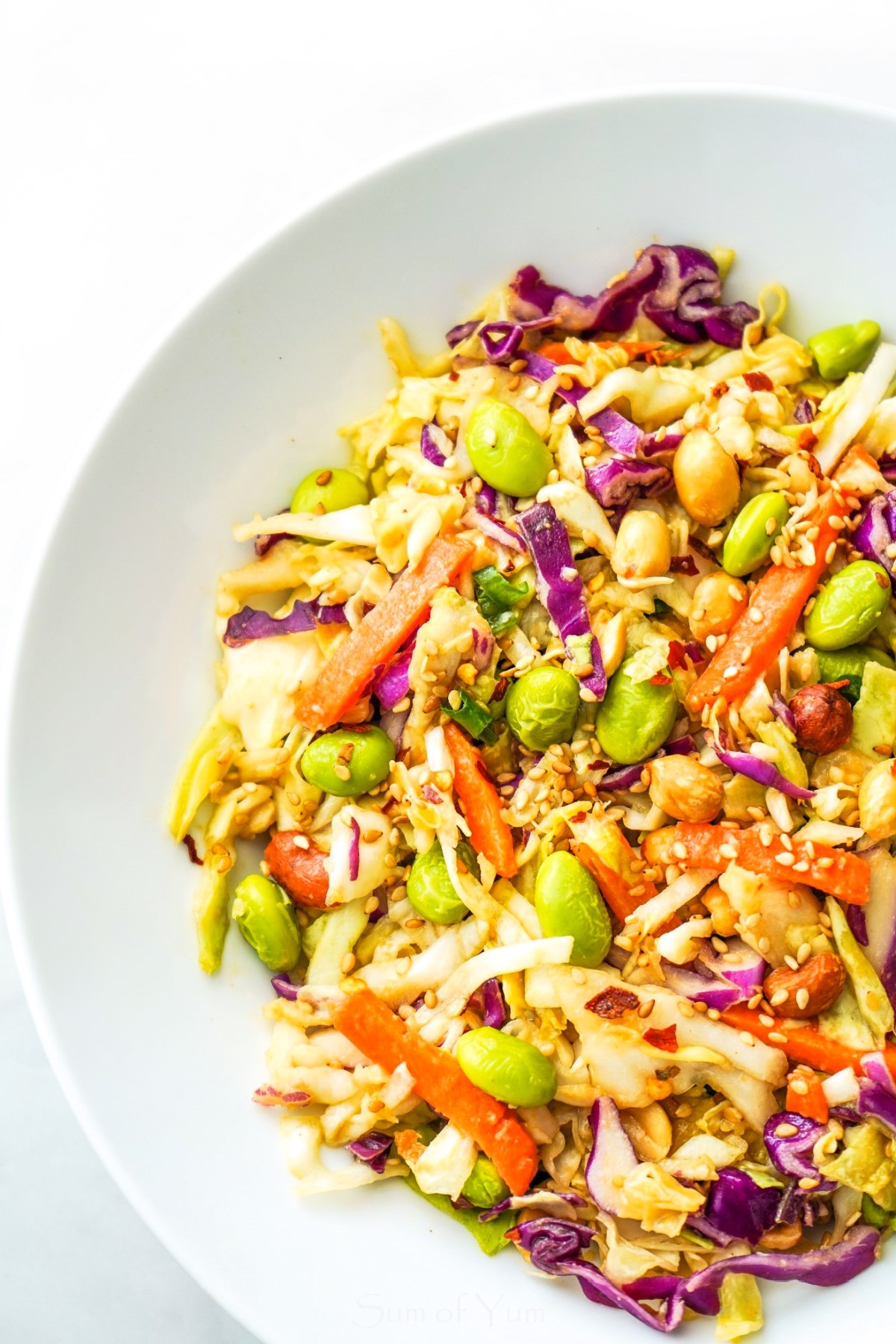 Asian Slaw with Peanut Dressing - Sum of Yum