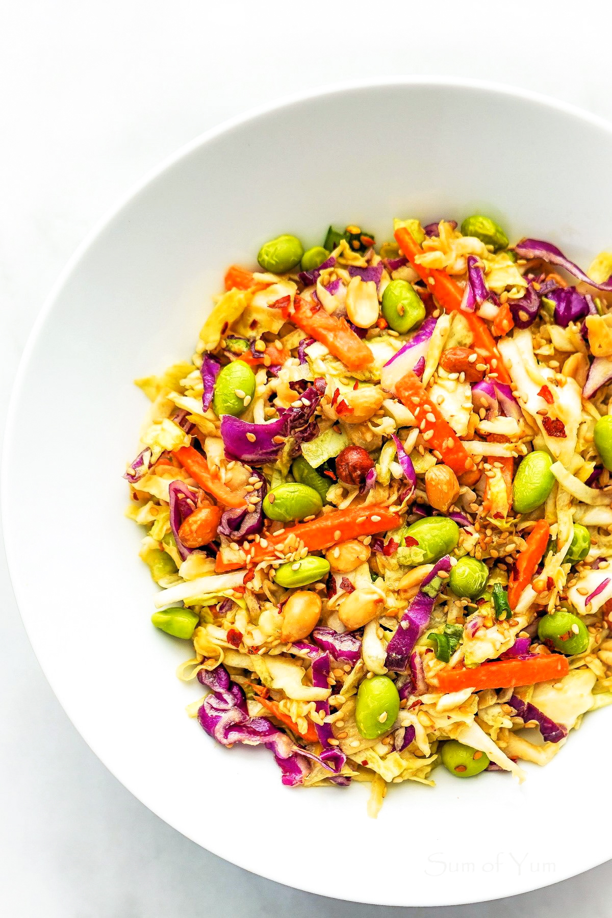 Asian Slaw with Peanut Dressing - Sum of Yum