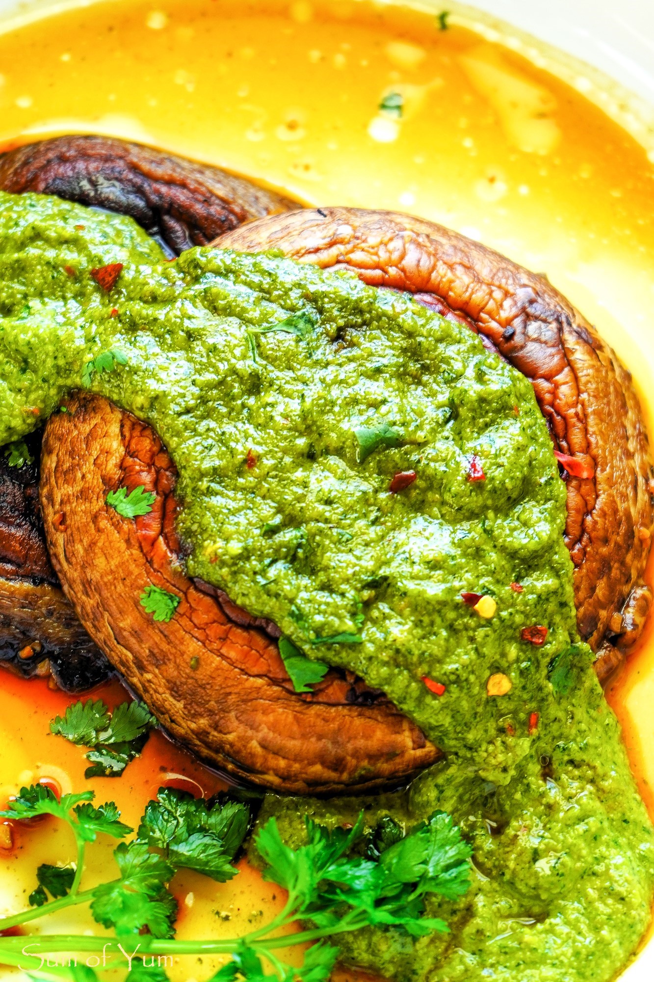 Portobello Mushroom Steaks with Pepita Chimichurri Sauce