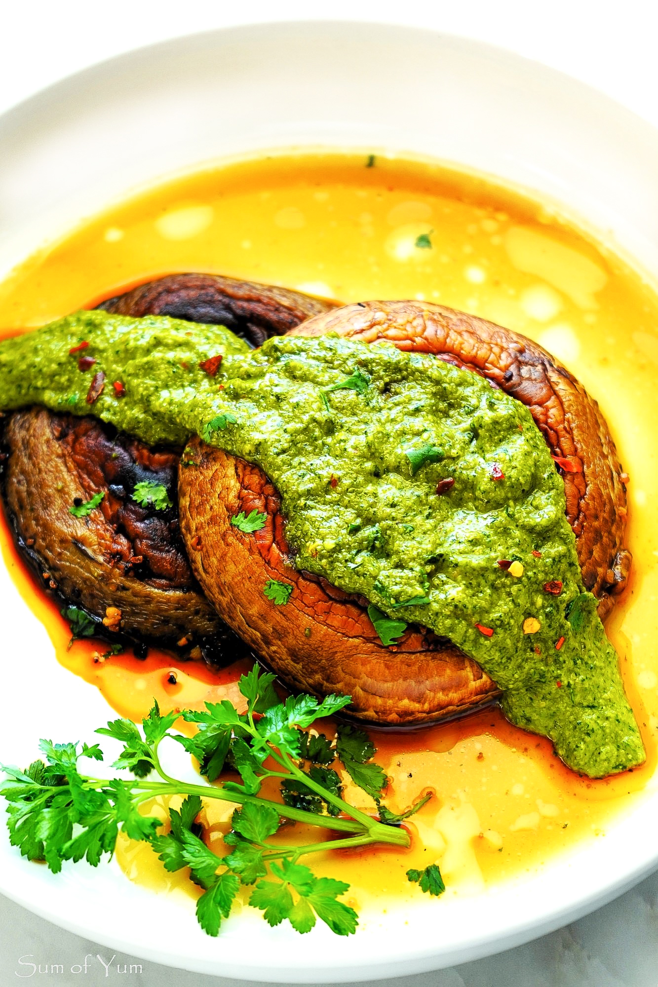 Portobello Mushroom Steaks with Pepita Chimichurri Sauce