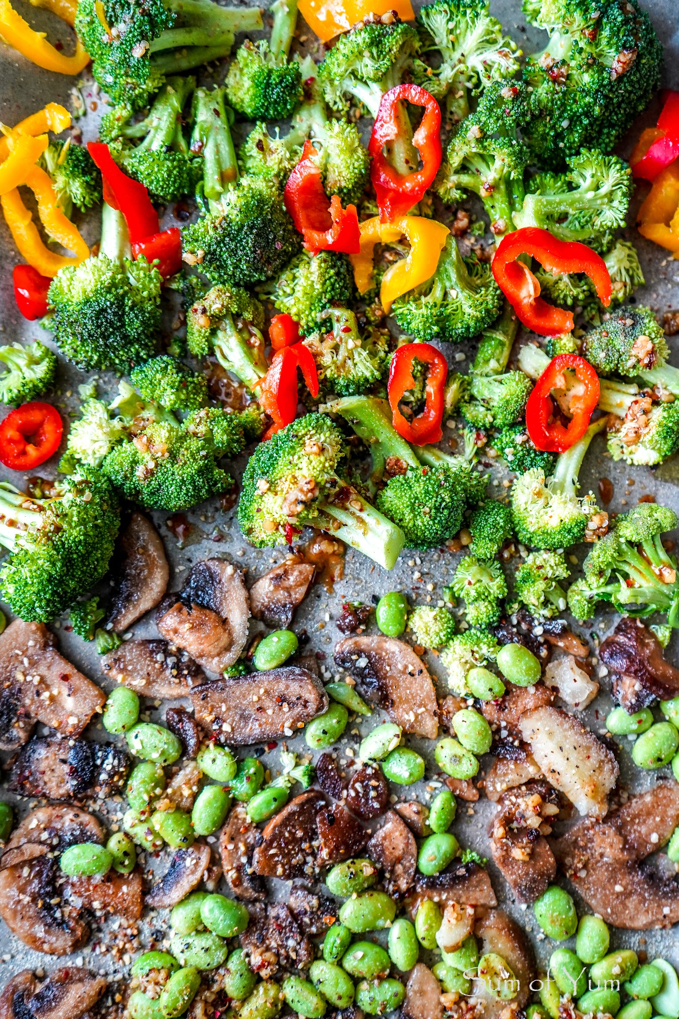 Stir Fry Vegetables on Sheet Pan