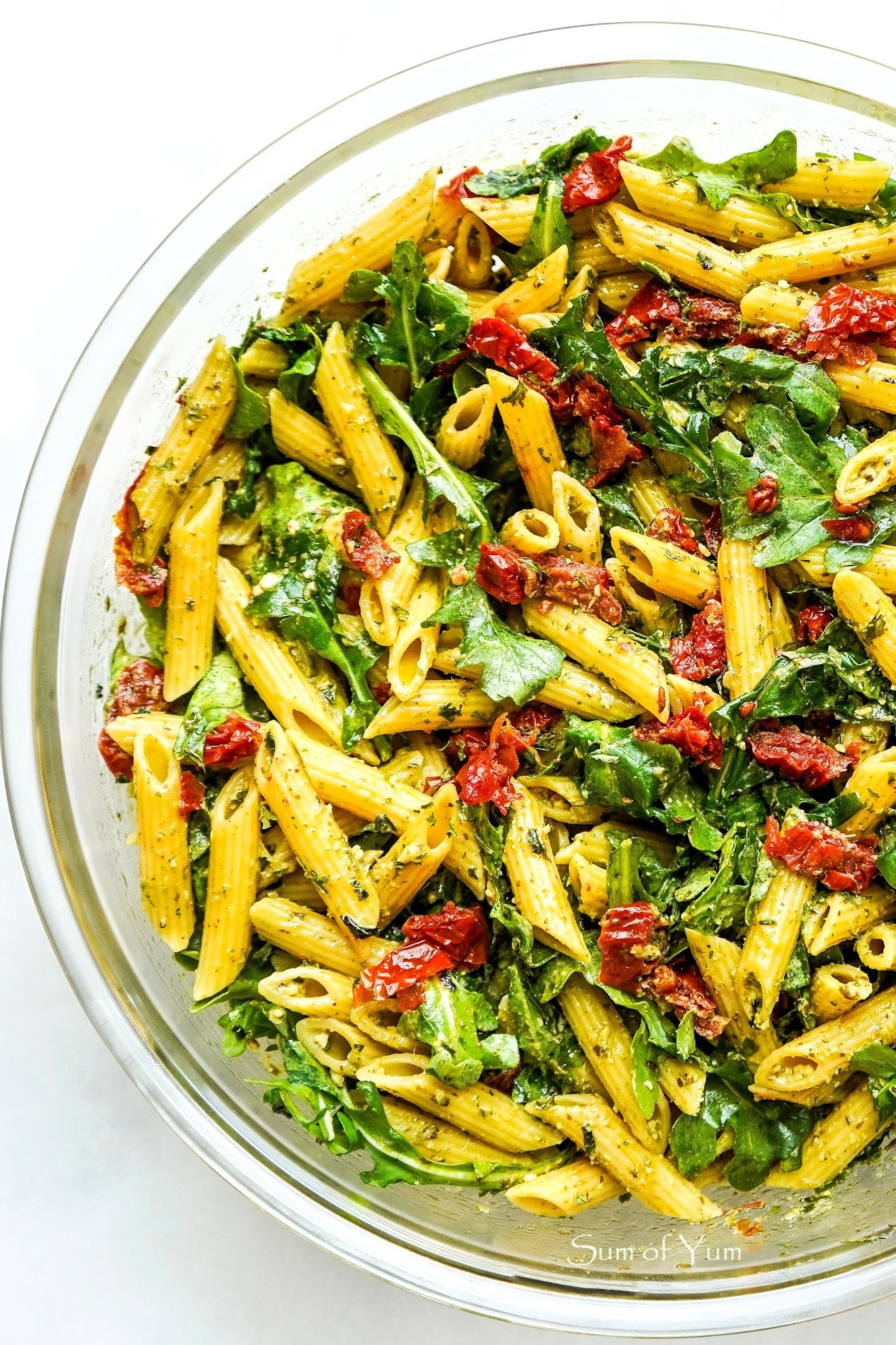 Pesto Pasta Salad with Arugula 