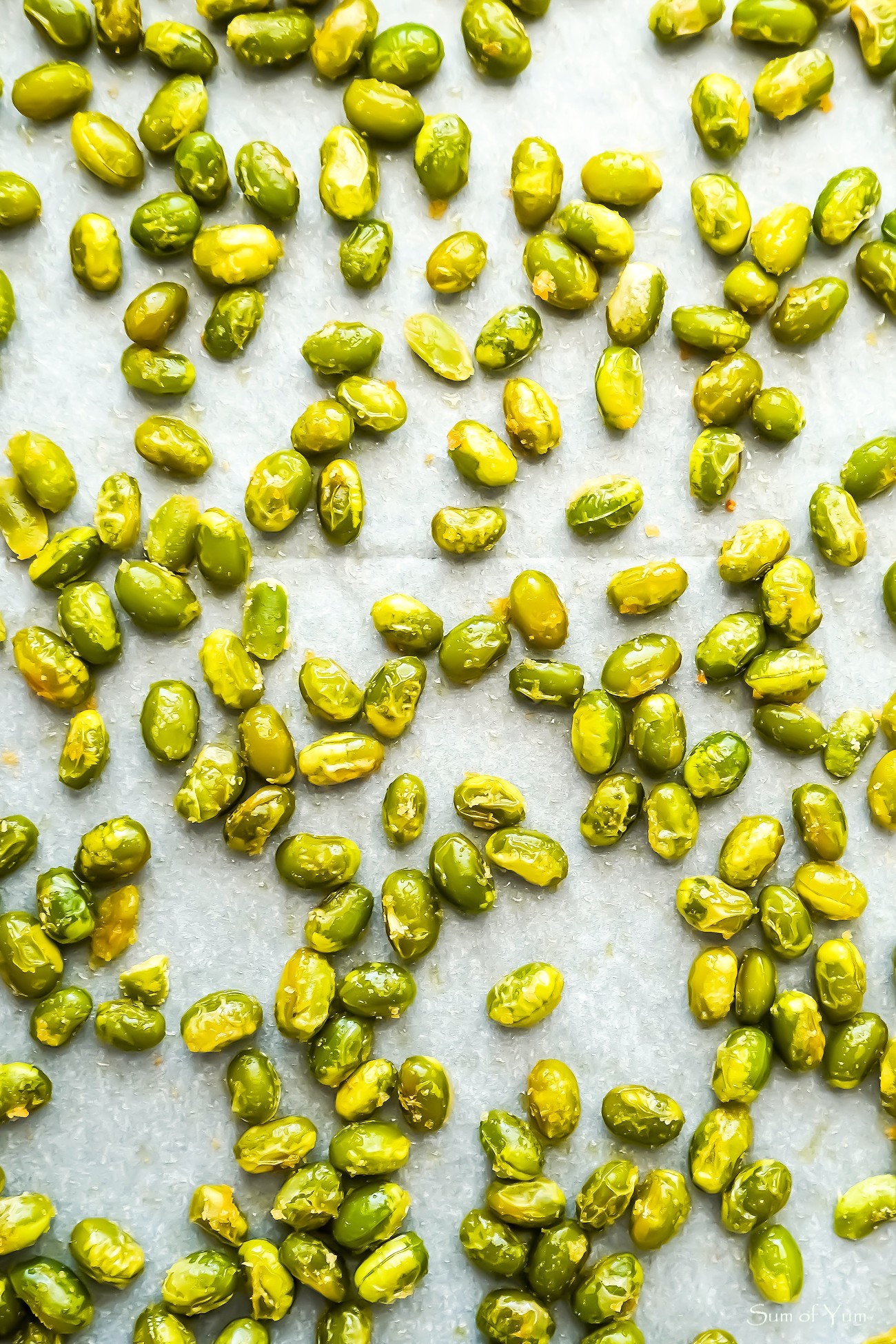 Roasted Mukimame with Parmesan and Garlic Recipe - Sum of Yum Roasted Shelled Edamame with Parmesan and Garlic