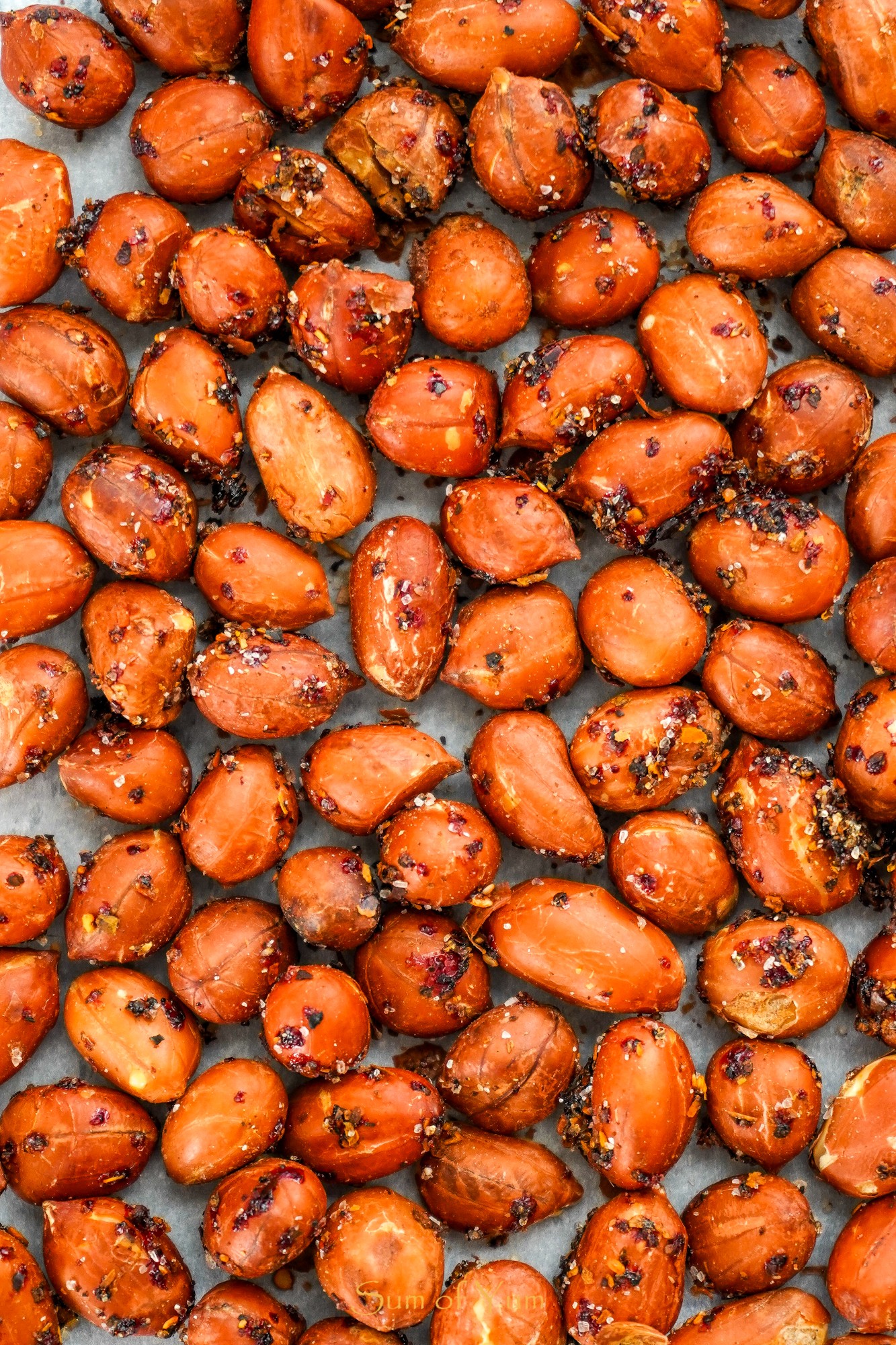 Spicy Mexican Peanuts | This spicy peanuts recipe for roasted seasoned peanuts includes spicy Mexican peanuts, Tajin chili lime peanuts, and Cajun peanuts. | SumofYum.com Spicy Mexican Peanuts