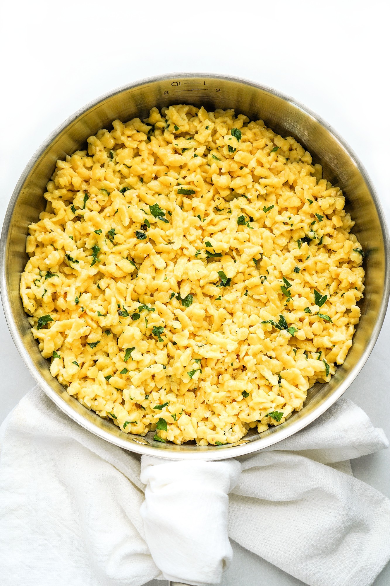 German spaetzle with garlic butter