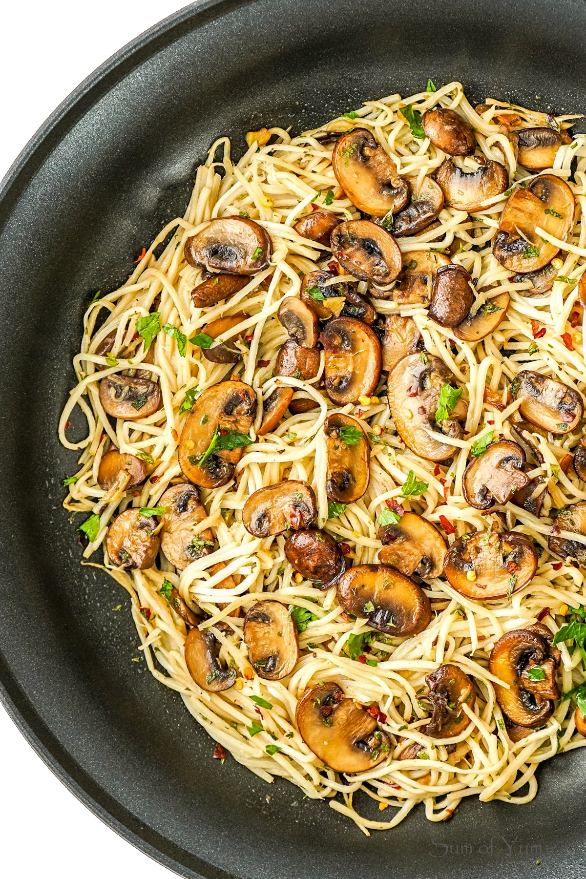 Italian Black Truffle Pasta with Mushrooms and Black Garlic