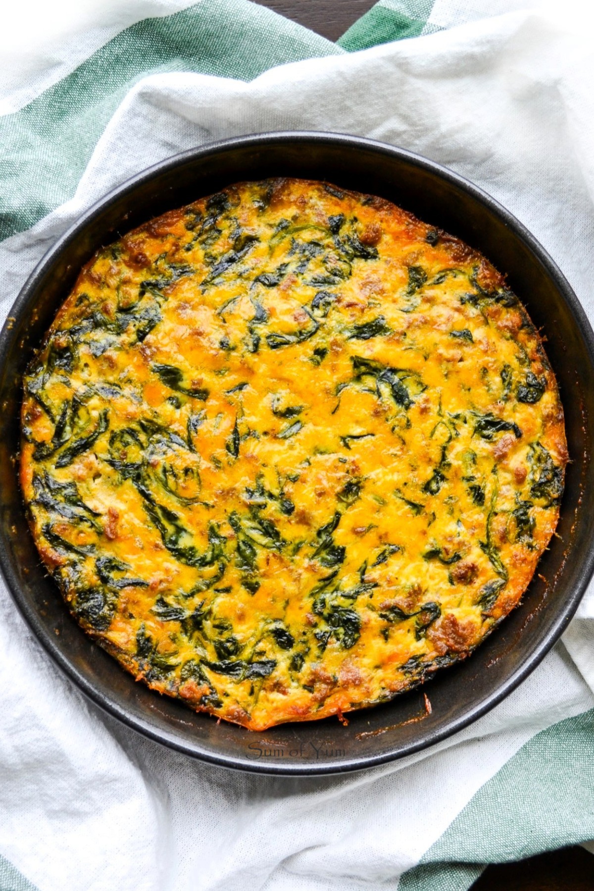 Crustless Spinach Quiche Recipe - SumofYum.com spinach quiche with no crust